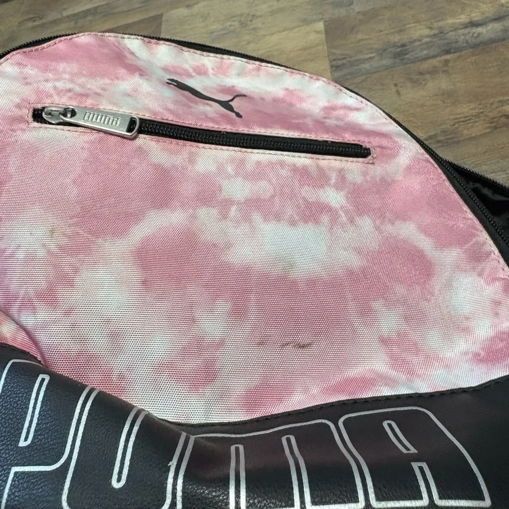 PUMA Pink Tie-Dye Mini Backpack | Adjustable Straps | Front Zip Pocket